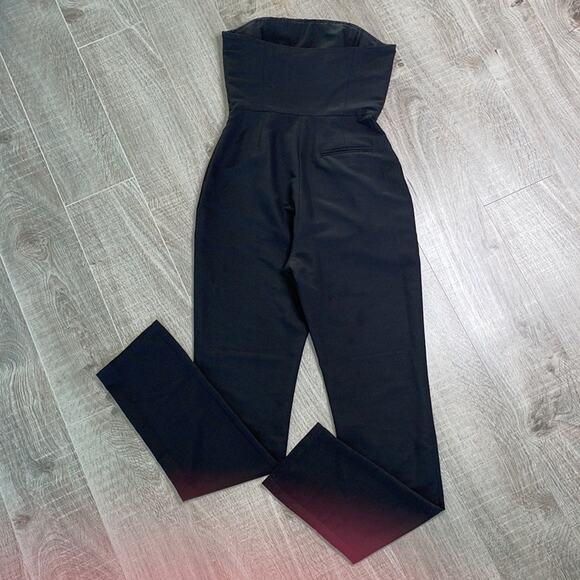 MARA HOFFMAN Black Strapless Embroidered Bodice Jumpsuit with Pockets Size 2 - Picture 10 of 12